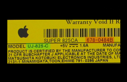 Apple Optical Unit Part Number